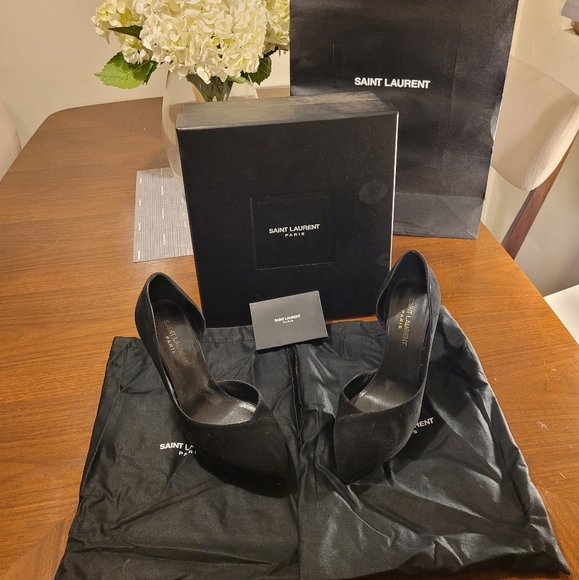 Saint Laurent black suede stiletto, size 7.5 - Picture 4 of 13